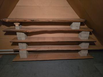 5 Eikenhouten Planken - Boekenplanken beschikbaar voor biedingen