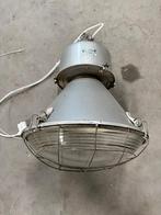 Industriële vintage hanglamp, Ophalen, Gebruikt, Glas, 50 tot 75 cm