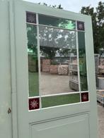 Set antieke schuif / en-suite deuren met glas 221x228cm., Antiek en Kunst, Ophalen