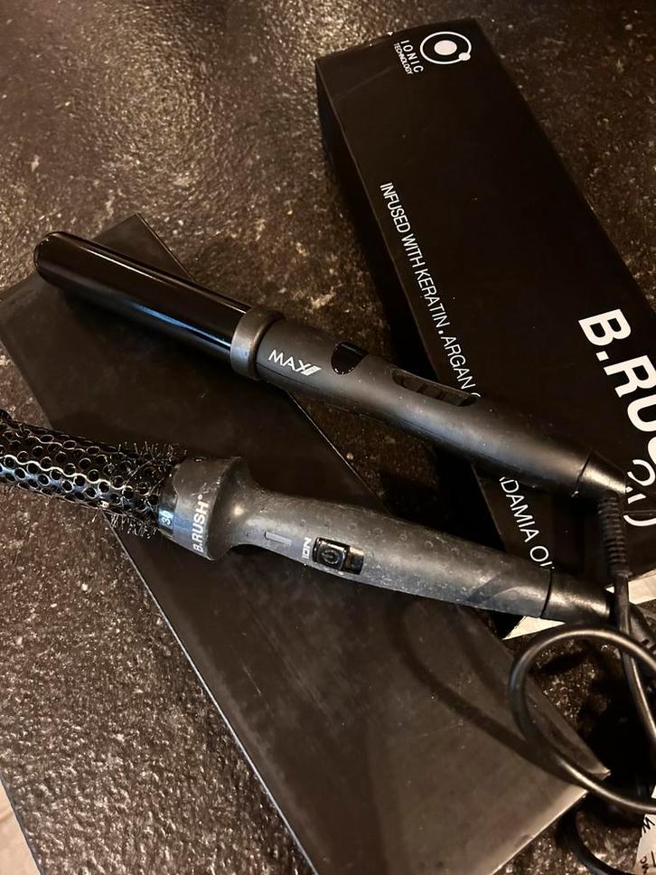 Max Pro Twist Krultang Zwart 32mm + Brush 30, Sieraden, Tassen en Uiterlijk, Uiterlijk | Haarverzorging, Nieuw, Krultang of Stijltang