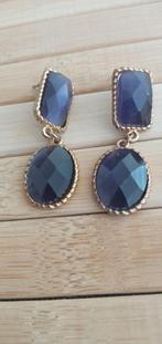 Hang oorbellen met stekers paars / goud facet, Overige materialen, Hangers, Verzenden, Paars