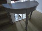 oude houten GRIJZE HALVE MAAN TAFEL / demi lune, Antiek en Kunst, Antiek | Meubels | Tafels, Ophalen