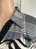 F836 Sommermann maat 50=XXL lang vest blouse wit/zwart/paars, Sommermann, Wit, Maat 46/48 (XL) of groter, Ophalen of Verzenden