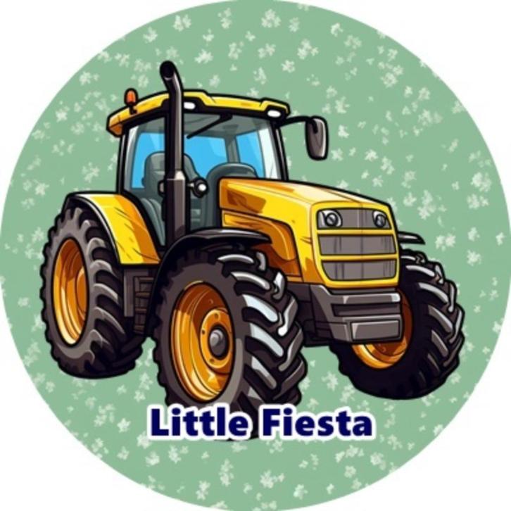 L1203 luxe icing tractor 20x4,7cm eetbaar v roze koek etc, Hobby en Vrije tijd, Taarten en Cupcakes maken, Nieuw, Versiering, Cupcakes