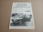 Reclame (uit oud tijdschrift) Triumph 2.5 P.I /MK3 (1968), Verzamelen, Automerken, Motoren en Formule 1, Verzenden