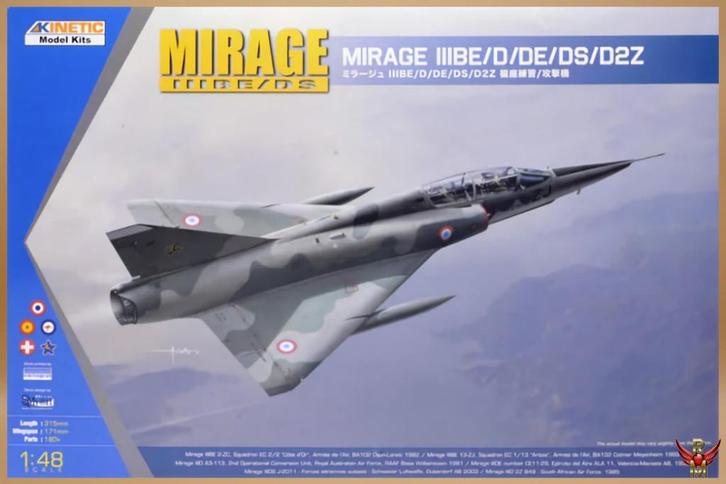 ROWASP | Kinetic 1/48 Mirage IIIBE/DS, Hobby en Vrije tijd, Modelbouw | Vliegtuigen en Helikopters, Nieuw, Vliegtuig, Groter dan 1:72