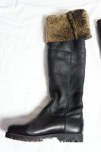 SHABBIES bont overknie laarzen maat 37 schapenvacht gevoerd, Hoge laarzen, Bruin, Verzenden, Zo goed als nieuw
