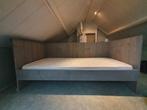 1 persoons bed. Steigerhout. Greywash., Huis en Inrichting, Slaapkamer | Bedden, Grijs, 90 cm, Landelijk, Eenpersoons