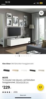 IKEA Besta tv meubel wit hoogglans, Huis en Inrichting, Kasten | Wandmeubels, Ophalen, Zo goed als nieuw, Minder dan 150 cm, 150 tot 200 cm