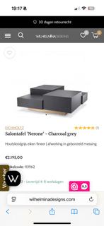 Eichholtz Salontafel 'Nerone' - Charcoal grey, Huis en Inrichting, Tafels | Salontafels, 100 tot 150 cm, Vierkant, Ophalen of Verzenden