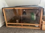 Terrarium + warmtelamp + thermostaat, Dieren en Toebehoren, Reptielen en Amfibieën | Toebehoren, Ophalen, Zo goed als nieuw, Terrarium of Paludarium