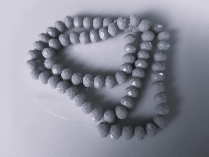 Kristalglas kraal rondel facet grijs circa 5.8x7.5 mm, Hobby en Vrije tijd, Kralen en Sieraden maken, Nieuw, Kraal, Ophalen