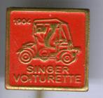 Singer Voiturette 1904 rood op koper auto speldje ( C_261 ), Verzamelen, Verzenden, Nieuw, Transport, Speldje of Pin