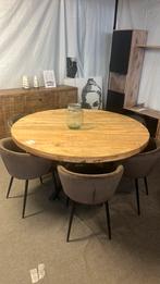 Eettafel mangohout rond 150 (outlet), Ophalen, Zo goed als nieuw