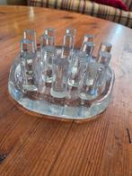 Vintage Georgshütte Glazen Kaarsenhouder, Ophalen of Verzenden, Gebruikt, E27 (groot)