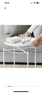 Ikea Gladom Salontafel met dienblad/Bijzettafel wit, Huis en Inrichting, 45 tot 60 cm, Minder dan 55 cm, Metaal of Aluminium, Rond