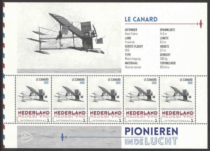 Pionieren in de Luchtvaart: Le Canard, Postzegels en Munten, Postzegels | Nederland, Postfris, Na 1940, Ophalen of Verzenden