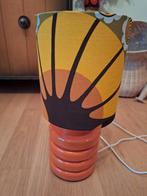 Retro oranje tafellamp met stoffen kap, Ophalen, Gebruikt, Stof, Minder dan 100 cm