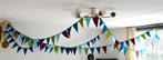 Feest slinger van vilten vlaggetjes 12,50 meter lang, Ophalen of Verzenden, Zo goed als nieuw, Versiering, Verjaardag
