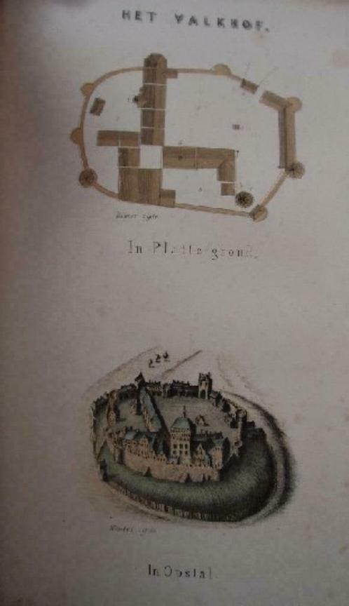 27 / Nijmegen /  Valkhof platte grond van   Litho 1854, Antiek en Kunst, Kunst | Litho's en Zeefdrukken, Ophalen of Verzenden