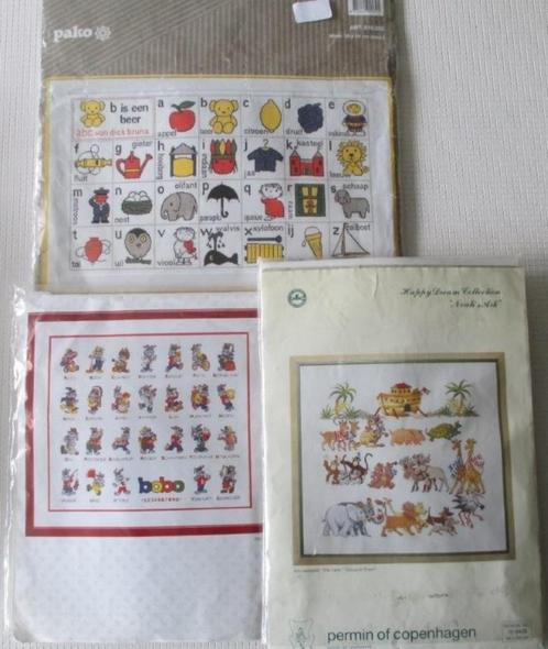 Borduren,Kruissteek,ABC,Noah's Ark,Bobo,Thea Gouverneur,Pako, Hobby en Vrije tijd, Borduren en Borduurmachines, Zo goed als nieuw