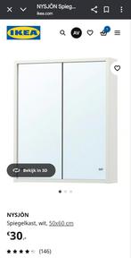 Nieuwe NYSJÖN Spiegelkast - Wit - 50x60 cm, Huis en Inrichting, Ophalen, Nieuw, Minder dan 100 cm, Rechthoekig