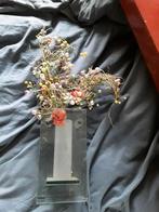 Glazen vaasje met kunstbloemen bijna gratis, Ophalen, Zo goed als nieuw