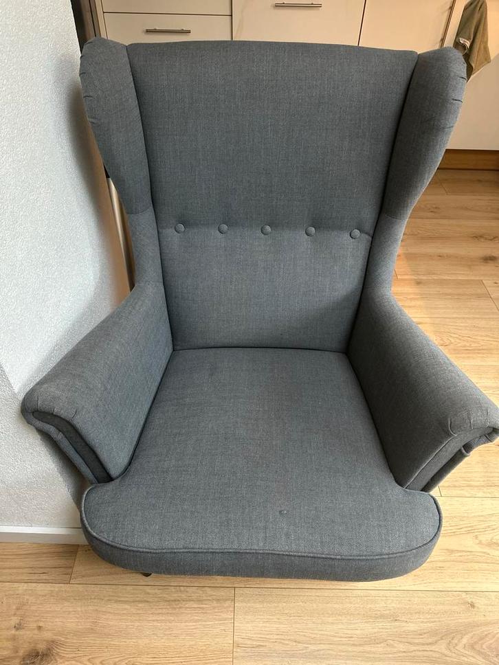 Ikea Strandmon fauteuil - Stijlvol en comfortabel!, Huis en Inrichting, Fauteuils, Zo goed als nieuw, Stof, 75 tot 100 cm, Ophalen