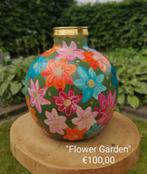 Handbeschilderde XXL Vaas "Flower Garden", Antiek en Kunst, Antiek | Vazen, Ophalen of Verzenden