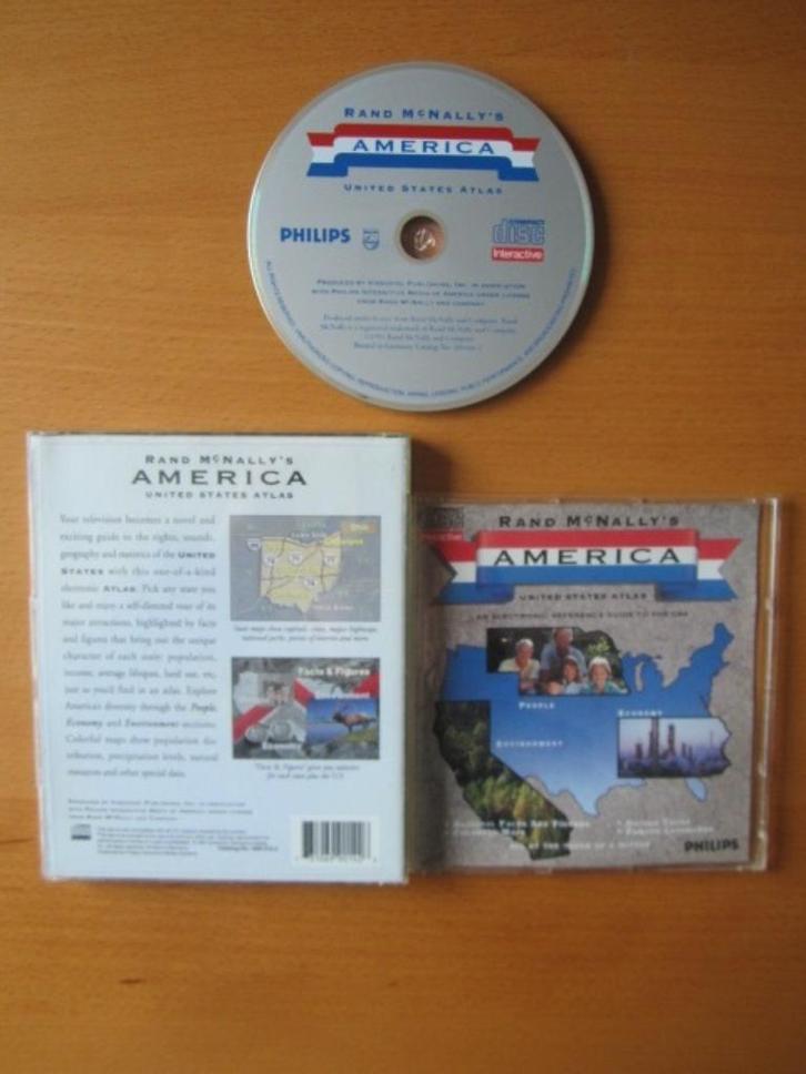 Rand McNally's America Atlas Philips CDI cd-i, Spelcomputers en Games, Games | Overige, Zo goed als nieuw, Overige genres, 1 speler