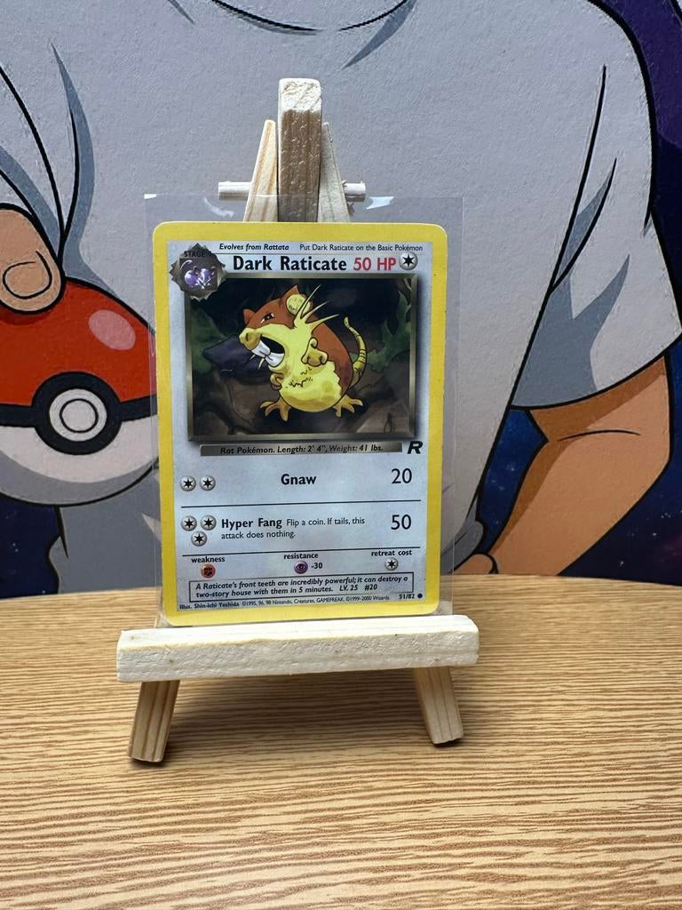Dark Raticate Pokémon kaart 51/82 (1995), Verzenden, Gebruikt, Losse kaart