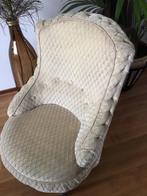 Vintage beige gecapitioneerd faultje, Ophalen, Gebruikt, Stof, Minder dan 50 cm