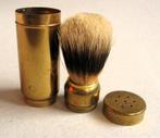 Vintage scheerkwast echt dassenhaar in reisetui, Ophalen of Verzenden