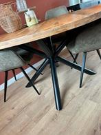 Mangohouten ronde eettafel 130cm, Huis en Inrichting, Tafels | Eettafels, Ophalen, 100 tot 150 cm, Rond, Zo goed als nieuw