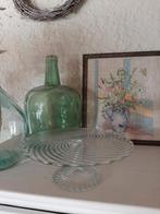 Vintage glazen plateau op voet, Ophalen