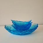 Set Vintage blauw persglas Schalen Schalenset, Schaal, Ophalen of Verzenden, X, Ovaal