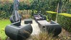 Mooie luxe buiten set met hoezen zwart en wit, Tuin en Terras, Ophalen, Rotan