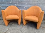 2 Leolux Sjamaan Fauteuils - Oranje De Ploeg Bekleding, Huis en Inrichting, Ophalen, Design, 75 tot 100 cm, Zo goed als nieuw