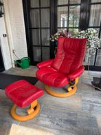 Relax stoel rood leer, Gebruikt, Leer, Ophalen of Verzenden, Eén