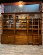 Bibliotheekkast / boekenkast met trap / ladder, Antiek en Kunst, Antiek | Kantoor en Zakelijk, Ophalen