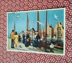 Vintage ansichtkaart v/d KLM met afbeelding Volendam., Verzamelen, Ophalen of Verzenden, 1960 tot 1980, Ongelopen, Klederdracht