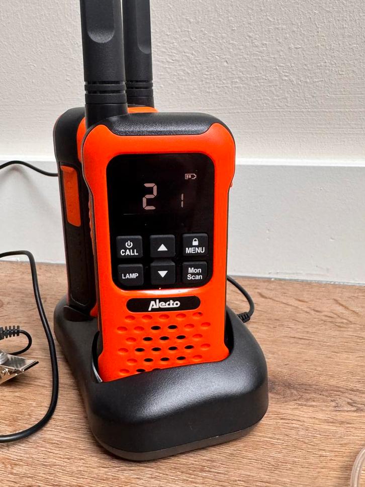 Alecto Portofoon Set - Compleet met Accessoires, Telecommunicatie, Portofoons en Walkie-talkies, Gebruikt, Portofoon of Walkie-talkie