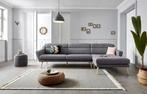 Nieuwe trendy hoekbank grijs weefstof xxl loungebank, Huis en Inrichting, Banken | Bankstellen, Keizer, Keizer, Hoekbank, 300 cm of meer