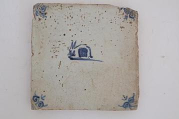 Delfts blauwe 17 eeuw tegel beschikbaar voor biedingen