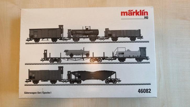 Marklin 46082 7 delige goederenwagenset Epoche I, Beieren, Hobby en Vrije tijd, Modeltreinen | H0, Nieuw, Wagon, Wisselstroom