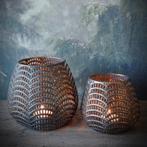 Set van twee goud metalen windlichten., Ophalen of Verzenden, Nieuw, Metaal