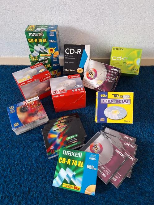 Grote partij +/- 100 lege CD-R/CD-RW's, Computers en Software, Beschrijfbare discs, Gebruikt, Cd, Herschrijfbaar, Op spindel, Ophalen