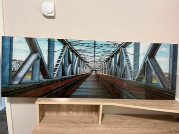 Glasplaat Decoratie Spoorbrug - 120cm Breed beschikbaar voor biedingen