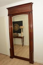 antieke spiegel in massief mahoniehout, Antiek en Kunst, Minder dan 100 cm, Rechthoekig, Ophalen