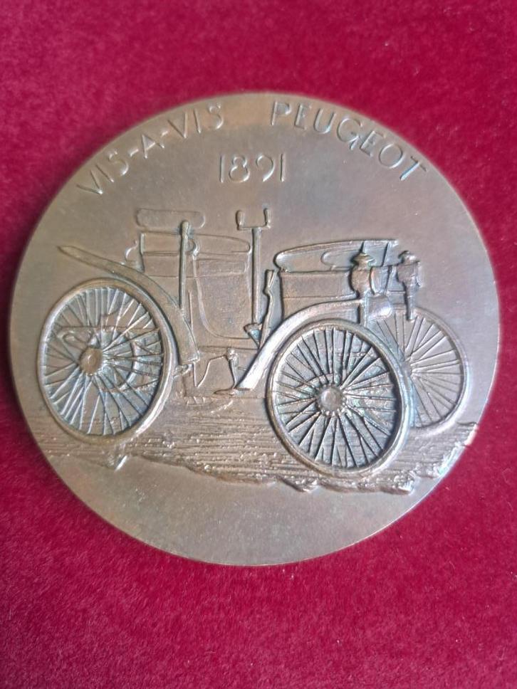 1975 Frankrijk medaille Peugeot in brons A. Bourroux, Postzegels en Munten, Penningen en Medailles, Brons, Buitenland, Verzenden
